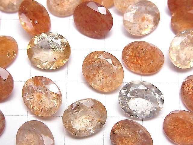 Hochwertiger Sonnenstein AAA- Lose Steine Oval Facettiert 12x10mm 2 Stück