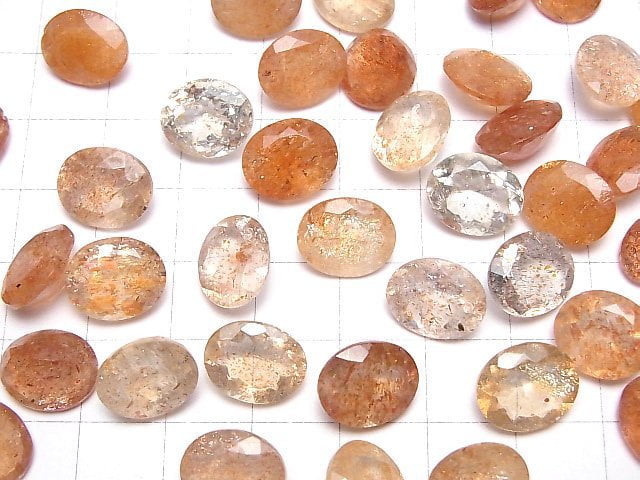 Hochwertiger Sonnenstein AAA- Lose Steine Oval Facettiert 12x10mm 2 Stück