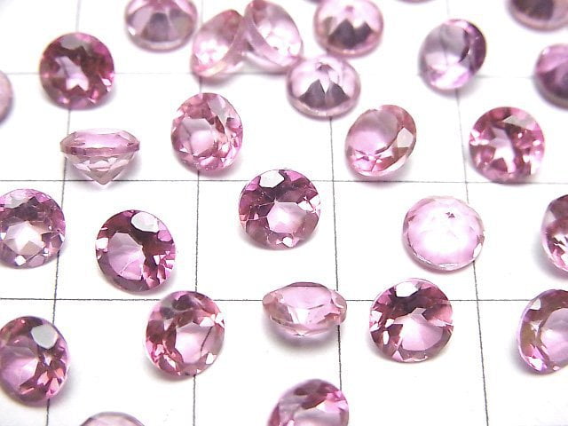 Hochwertiger Rosa Topas AAA Lose Stein Rund Facettiert 6x6mm 5 Stück