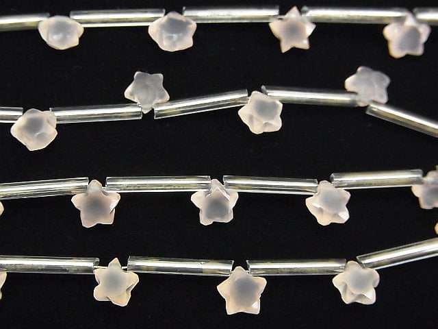 Rosa Chalcedon AAA facettierter Stern 6 x 6 mm 1strang Perlen (10 Stück)