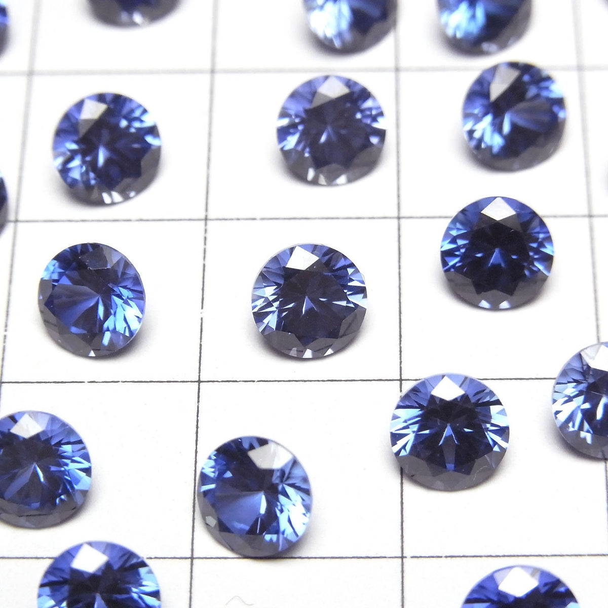 Saphir Bleu Synthétique AAA Pierre de Chaton Ronde Facettée 6x6mm 1 pièce