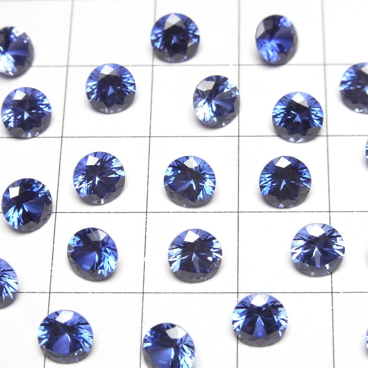 Saphir Bleu Synthétique AAA Pierre de Chaton Ronde Facettée 6x6mm 1 pièce