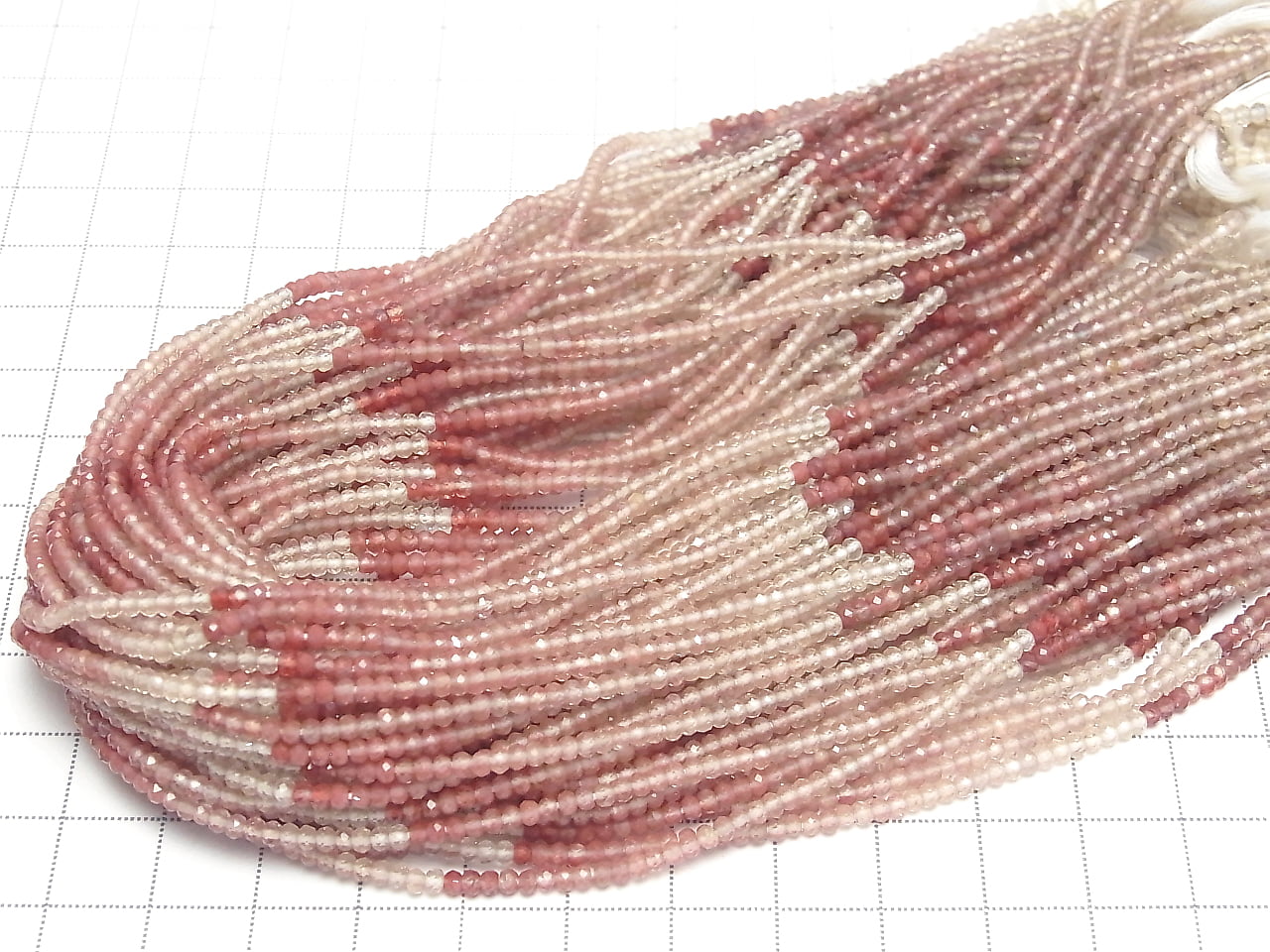 高品質!安山石 AAA- 切面鈕扣算盤珠 2.5x2.5x1.5mm 漸變色 一串珠子 (約12英吋/30公分)