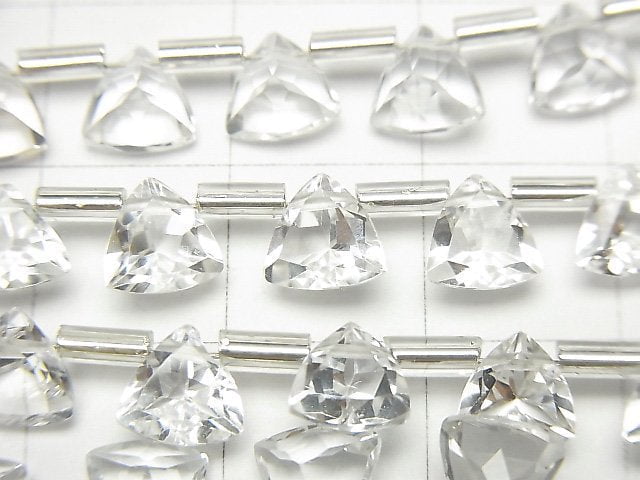 Hochwertiger weißer Topas AAA Dreieck facettiert 6x6mm halb oder 1strang Perlen (26 Stück)