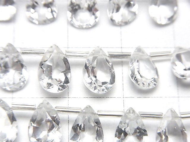 Hochwertiger weißer Topas AAA Tropfenform facettiert 9x6mm halb oder 1strang Perlen (18 Stück)