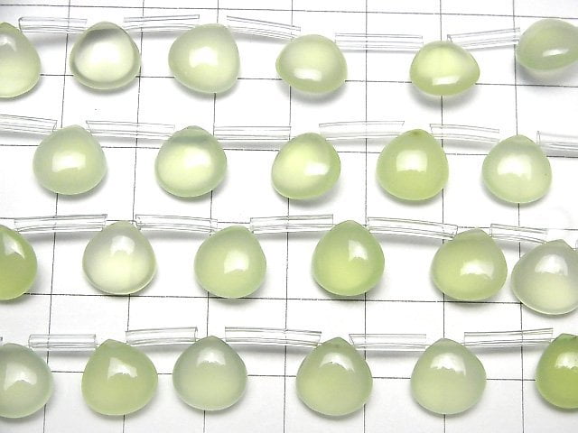 Hochwertiger hellgrüner Chalcedon AAA Kastanie (glatt) 10x10mm 1strang Perlen (8 Stück)