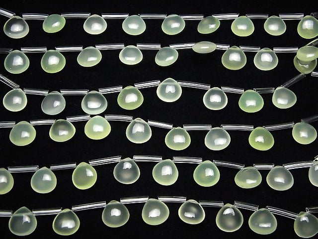 Hochwertiger hellgrüner Chalcedon AAA Kastanie (glatt) 10x10mm 1strang Perlen (8 Stück)