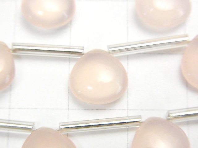 Hochwertiger rosa Chalcedon AAA Kastanie (glatt) 10x10mm 1strang Perlen (8 Stück)