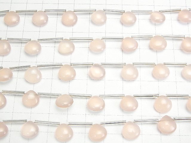 Hochwertiger rosa Chalcedon AAA Kastanie (glatt) 10x10mm 1strang Perlen (8 Stück)