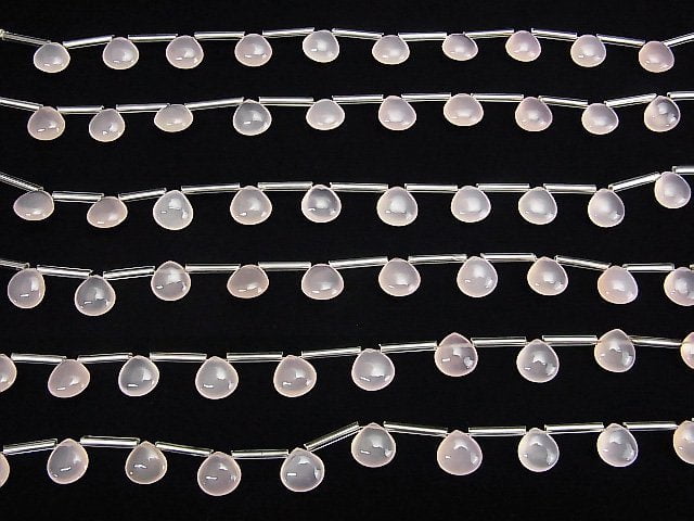 Hochwertiger rosa Chalcedon AAA Kastanie (glatt) 10x10mm 1strang Perlen (8 Stück)