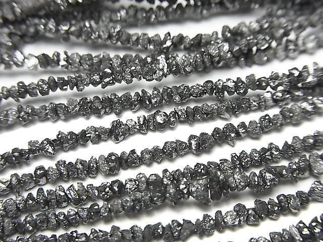 Schwarze Diamant Chips halb oder 1Strang Perlen (ca. 15 Zoll / 37 cm)