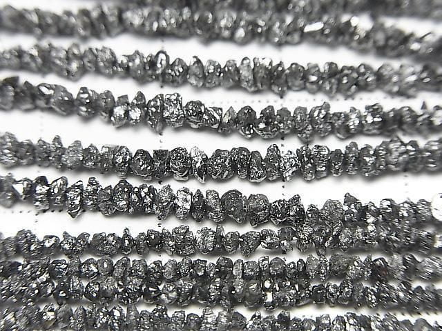 Schwarze Diamant Chips halb oder 1Strang Perlen (ca. 15 Zoll / 37 cm)