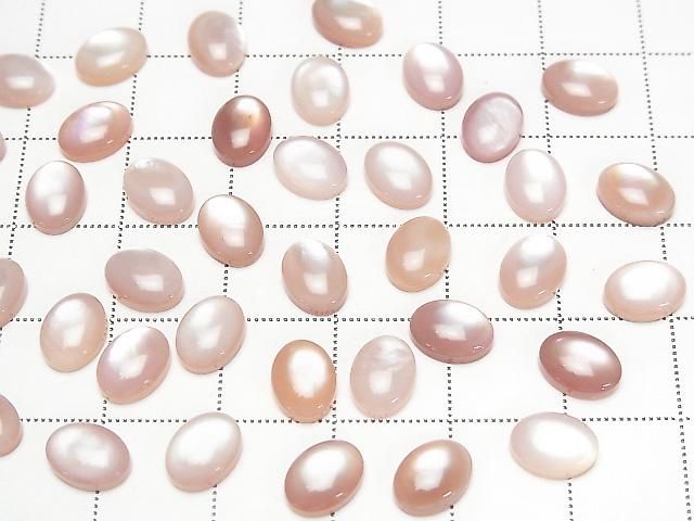 Hochwertige rosa Muschel AAA ovaler Cabochon 8x6mm 2 Stück