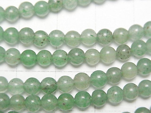 GreenAventurine Round 4mm 1strand (aprx.14inch/35cm)