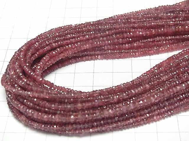 Hochwertiger Roter Spinell AA++ Facettierte Knopf-Rondelle halb oder 1strang Perlen (ca. 15 Zoll / 38 cm)