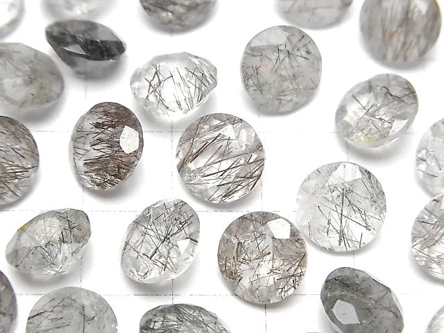 Hochwertiger Turmalinquarz AAA Lose Steine Rund Facettiert 10x10mm 2 Stück