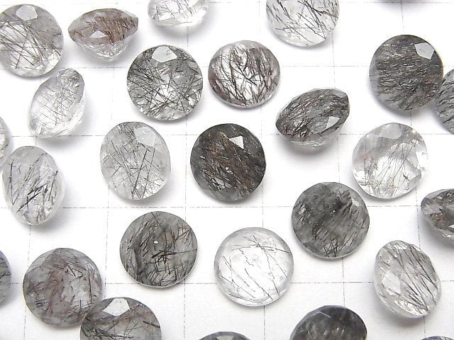 Hochwertiger Turmalinquarz AAA Lose Steine Rund Facettiert 10x10mm 2 Stück