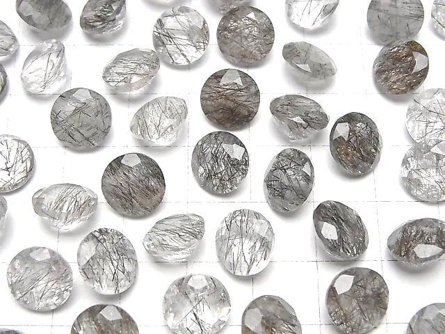Hochwertiger Turmalinquarz AAA Lose Steine Rund Facettiert 10x10mm 2 Stück