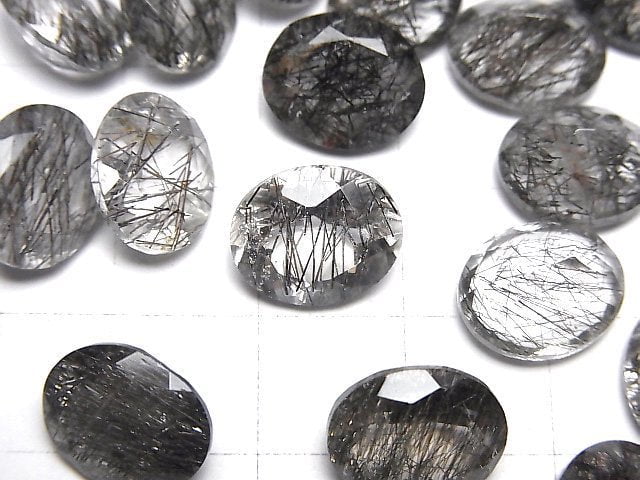 Hochwertiger Turmalinquarz AAA- lose Steine oval facettiert 12x10mm 4 Stück
