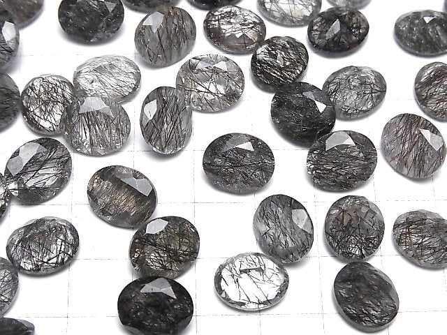 Hochwertiger Turmalinquarz AAA- lose Steine oval facettiert 12x10mm 4 Stück
