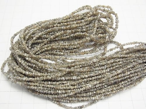 Hellgrau - Braune Diamantchips halbe oder 1 Strang Perlen (ca. 19 Zoll / 46 cm)