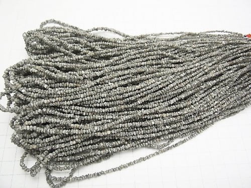 Grau Diamantchips halbe oder 1 Strang Perlen (ca. 15 Zoll / 38 cm)