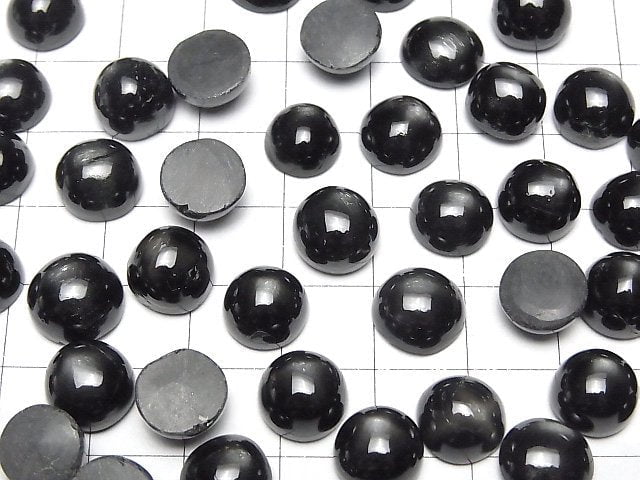 Schwarzer Stern Diopsid Runde Cabochon 10x10mm 3 Stück