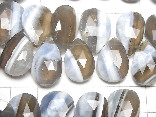 Gestreifter blauer Opal AAA- Birnenform facettierte Briolette halb oder 1Strang Perlen (ca. 17,8 cm)