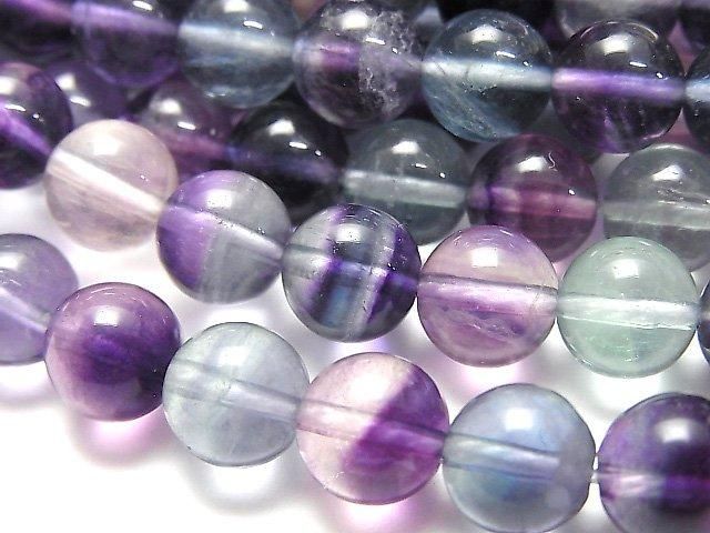 蒙古多彩螢石 AAA - 圓珠 8mm 半串或一串 (約 15 英吋/37 公分)