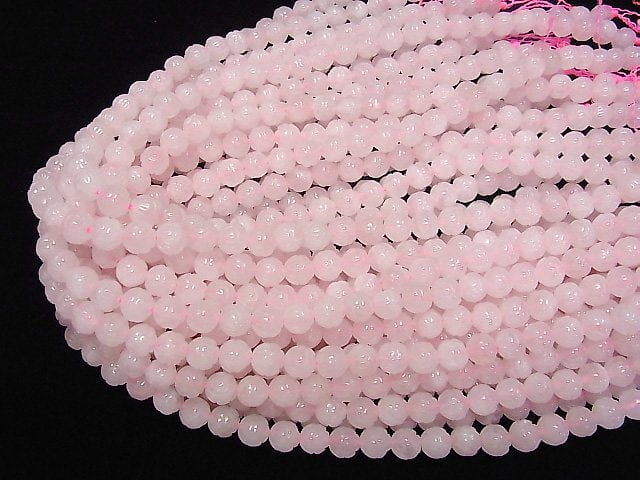 Rosenquarz AA++ Lotus-Schnitzerei 8mm halb oder 1strang Perlen (ca. 15 Zoll / 36 cm)