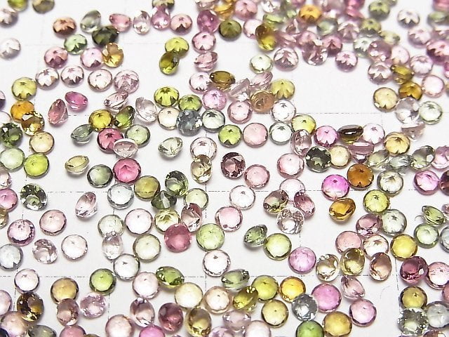 Hochwertiger mehrfarbiger Turmalin AAA Lose Stein Rund Facettiert 3x3mm 10 Stk