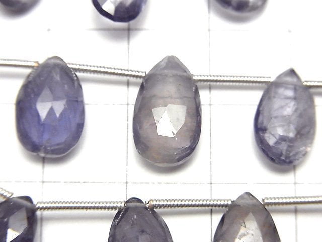 Hochwertige Iolith AA++ Birnenform facettierte Briolette 1strang Perlen (ca. 15 cm)