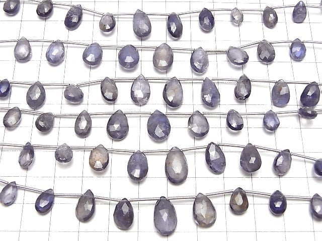 Hochwertige Iolith AA++ Birnenform facettierte Briolette 1strang Perlen (ca. 15 cm)