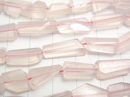 High Quality Rose Quartz AAA- Faceted Nugget half or 1strand beads (aprx.15inch/38cm)