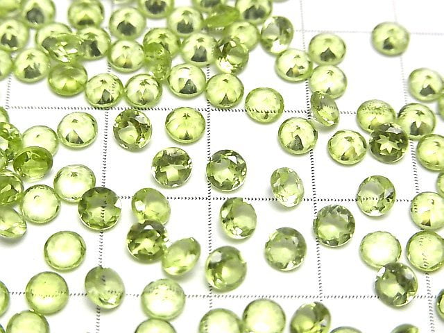 Hochwertiger Peridot AAA Lose Steine Rund facettiert 4x4mm 10Stk