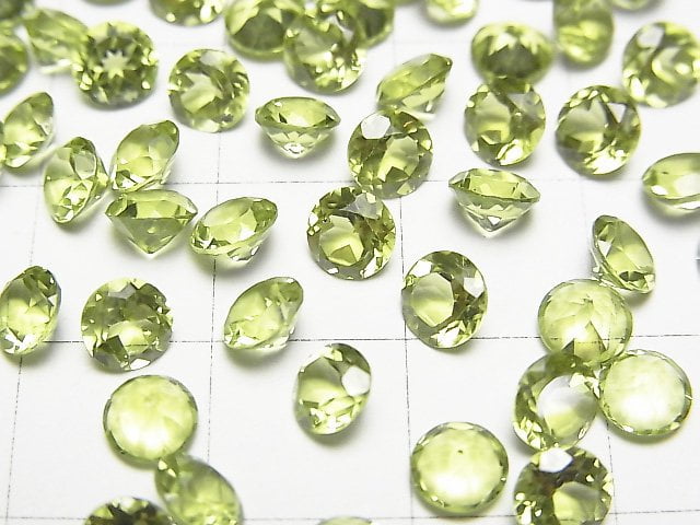Hochwertiger Peridot AAA Lose Steine Rund facettiert 5x5mm 5Stk