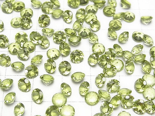 Hochwertiger Peridot AAA Lose Steine Rund facettiert 5x5mm 5Stk