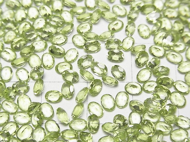Hochwertiger Peridot AAA Ungebohrt Oval facettiert 4x3x2mm 10Stk
