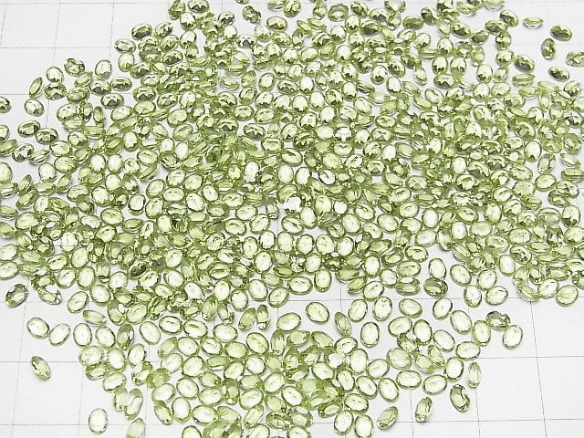 Hochwertiger Peridot AAA Ungebohrt Oval facettiert 4x3x2mm 10Stk