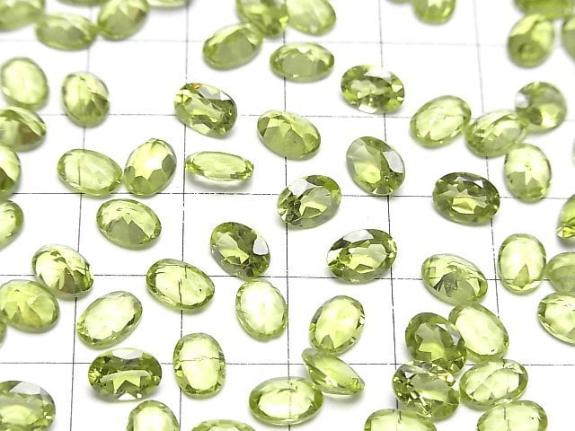 Hochwertiger Peridot AAA Lose Steine Oval facettiert 7x5mm 4Stk