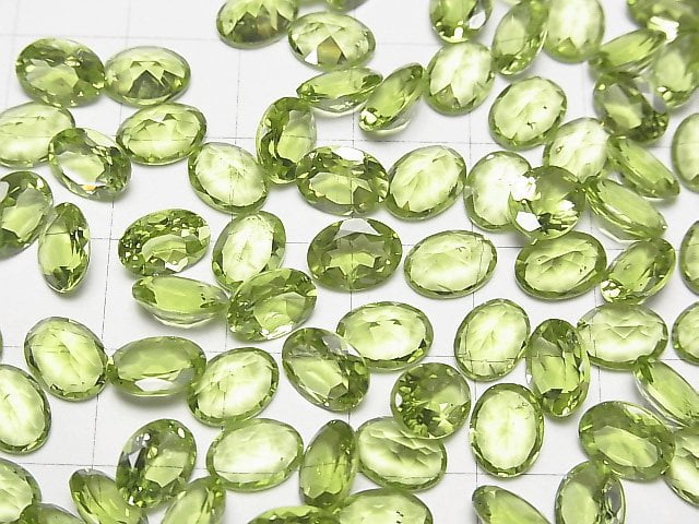 High Quality Peridot AAA Loose stone Oval Faceted 8x6mm 3pcs