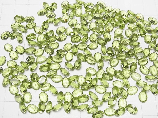 High Quality Peridot AAA Loose stone Oval Faceted 8x6mm 3pcs