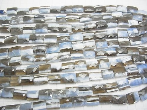 1strand $34.99 Stripe Blue Opal AAA - Faceted Rectangle 1strand beads (aprx.7inch / 18cm)