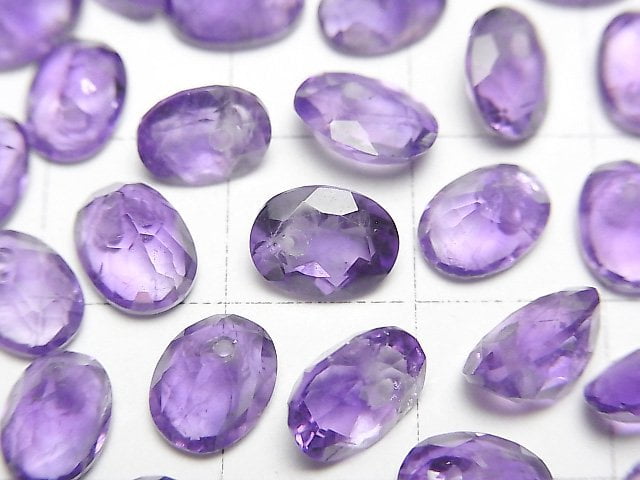 Hochwertiger Amethyst AAA- Oval Facettiert 8x6mm 1/4 Stränge -Armband