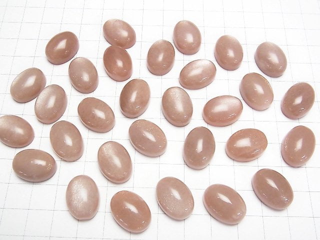 Pfirsich-Mondstein AAA- ovaler Cabochon 18x13mm 1 Stück