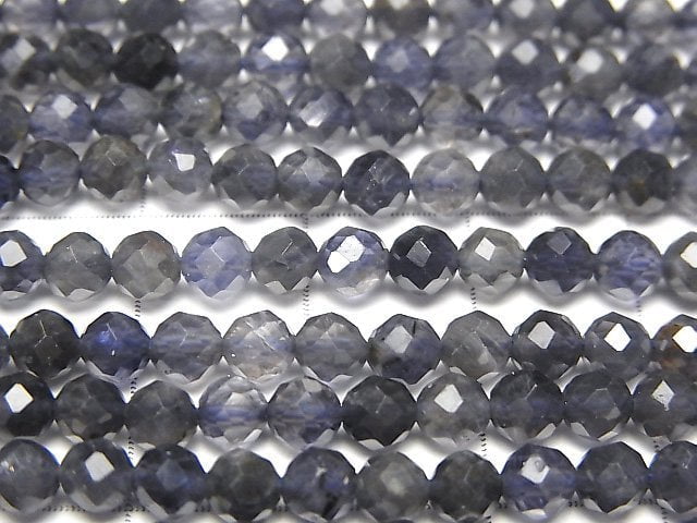 High Quality! Iolite AA Faceted Round 4mm 1strand beads (aprx.15inch/36cm)