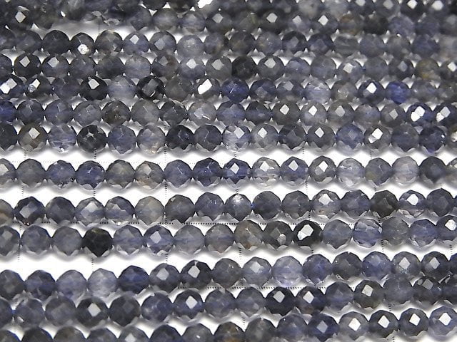 High Quality! Iolite AA Faceted Round 4mm 1strand beads (aprx.15inch/36cm)