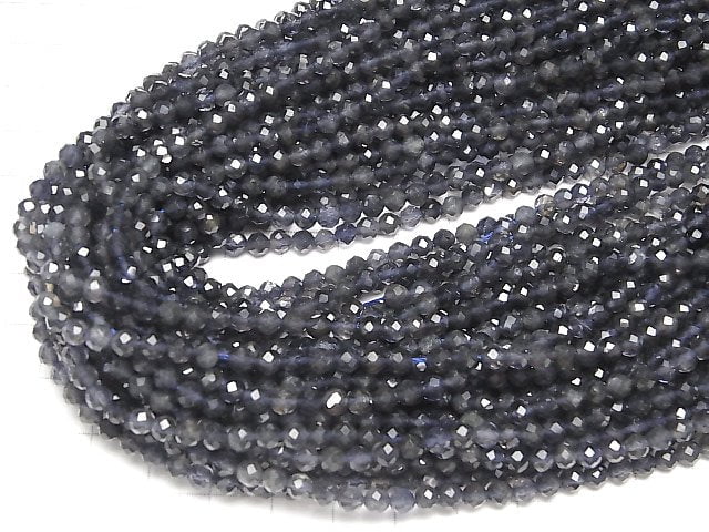 High Quality! Iolite AA Faceted Round 4mm 1strand beads (aprx.15inch/36cm)