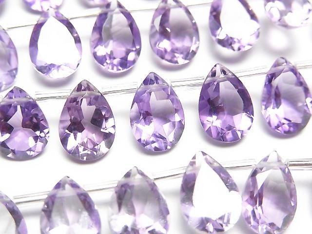Hochwertiger Amethyst AAA Birnenform Facettierte 10x7mm halb oder 1Strang Perlen (18Stk)
