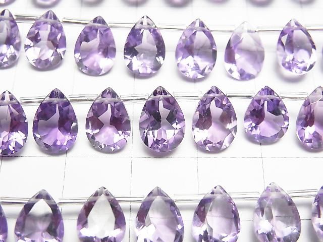 Hochwertiger Amethyst AAA Birnenform Facettierte 10x7mm halb oder 1Strang Perlen (18Stk)